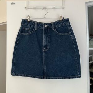 denim mini skirt